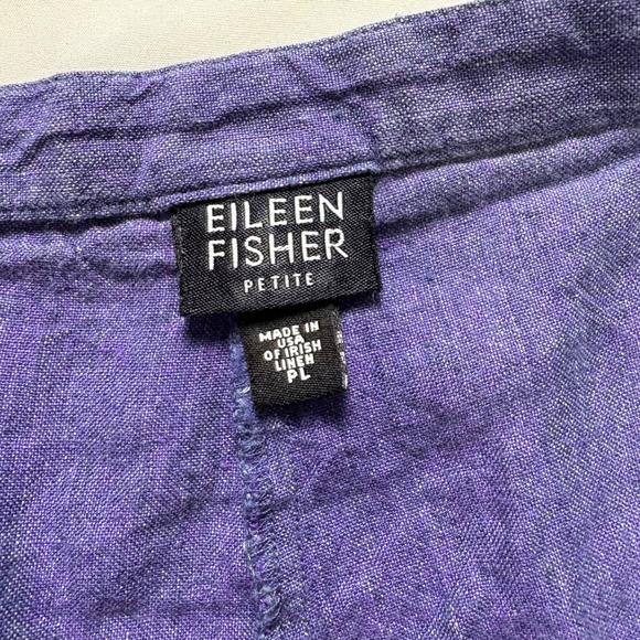 Vintage Eileen Fisher Irish Linen Pants Petite PL Boho Colorful Tailored Classic - Picture 5 of 9